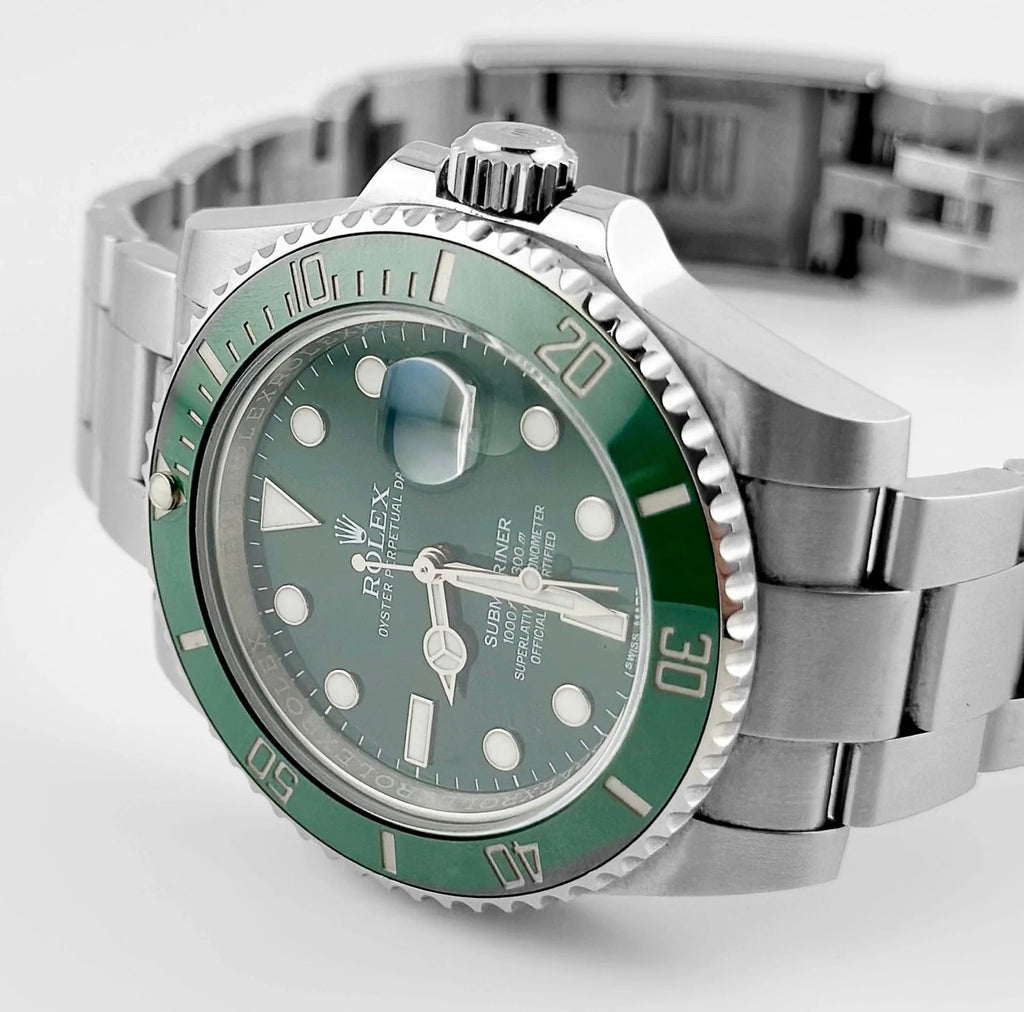 Rolex Submariner Date Hulk featuring a distinctive green dial and ceramic bezel
