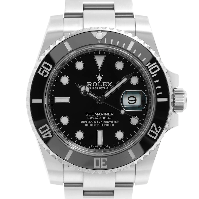 Rolex Submariner Date in Oystersteel with a distinct black Cerachrom bezel insert